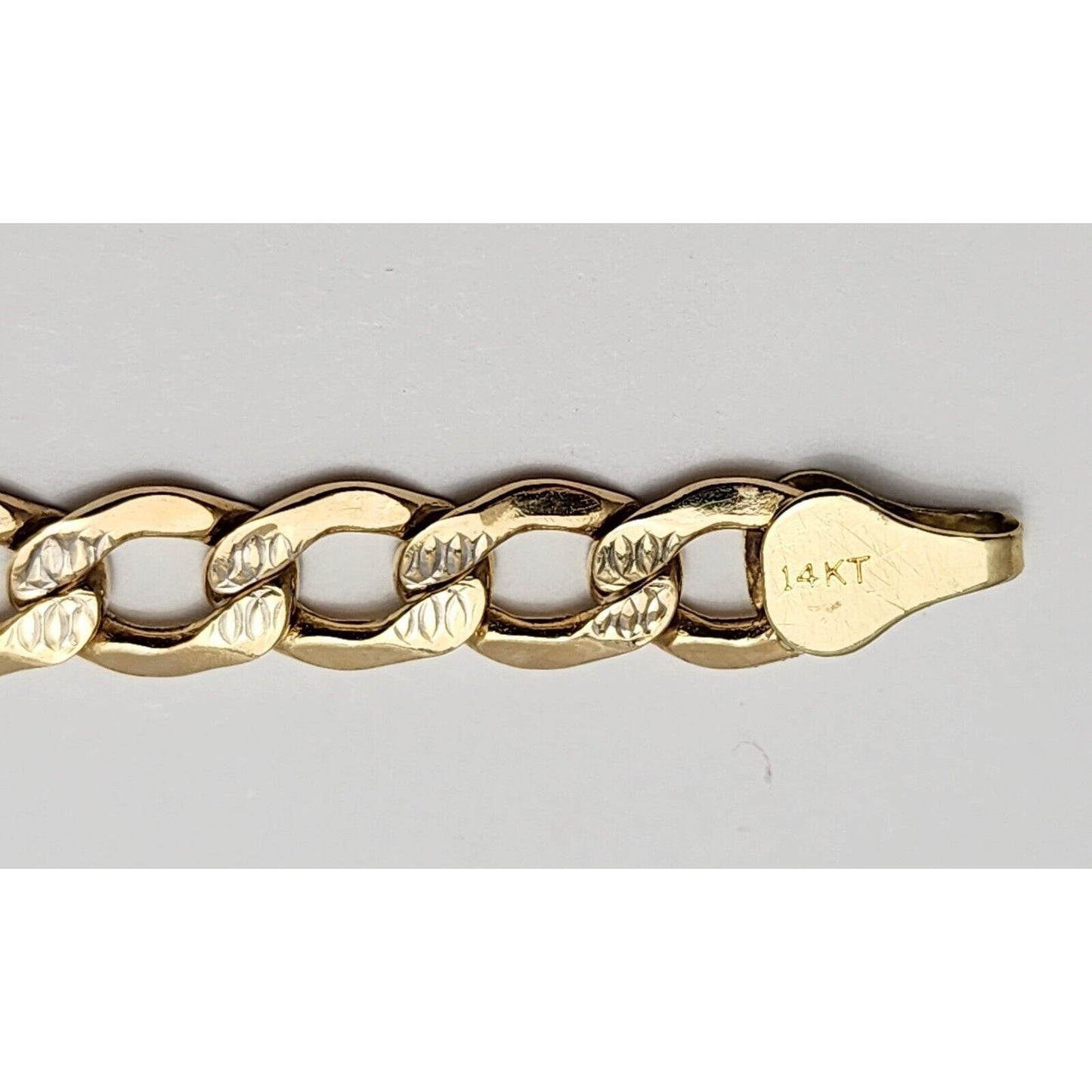 14K Two Tone Gold Diamond Cut Curb Link Bracelet