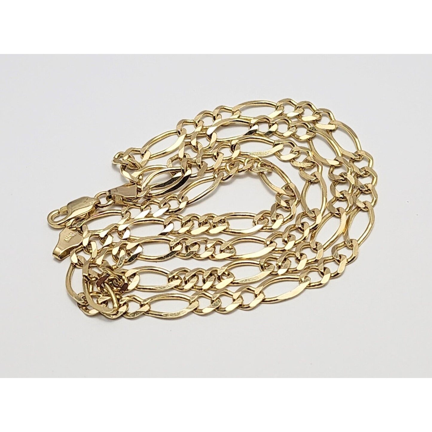14K Yellow Gold Figaro Link Chain Necklace