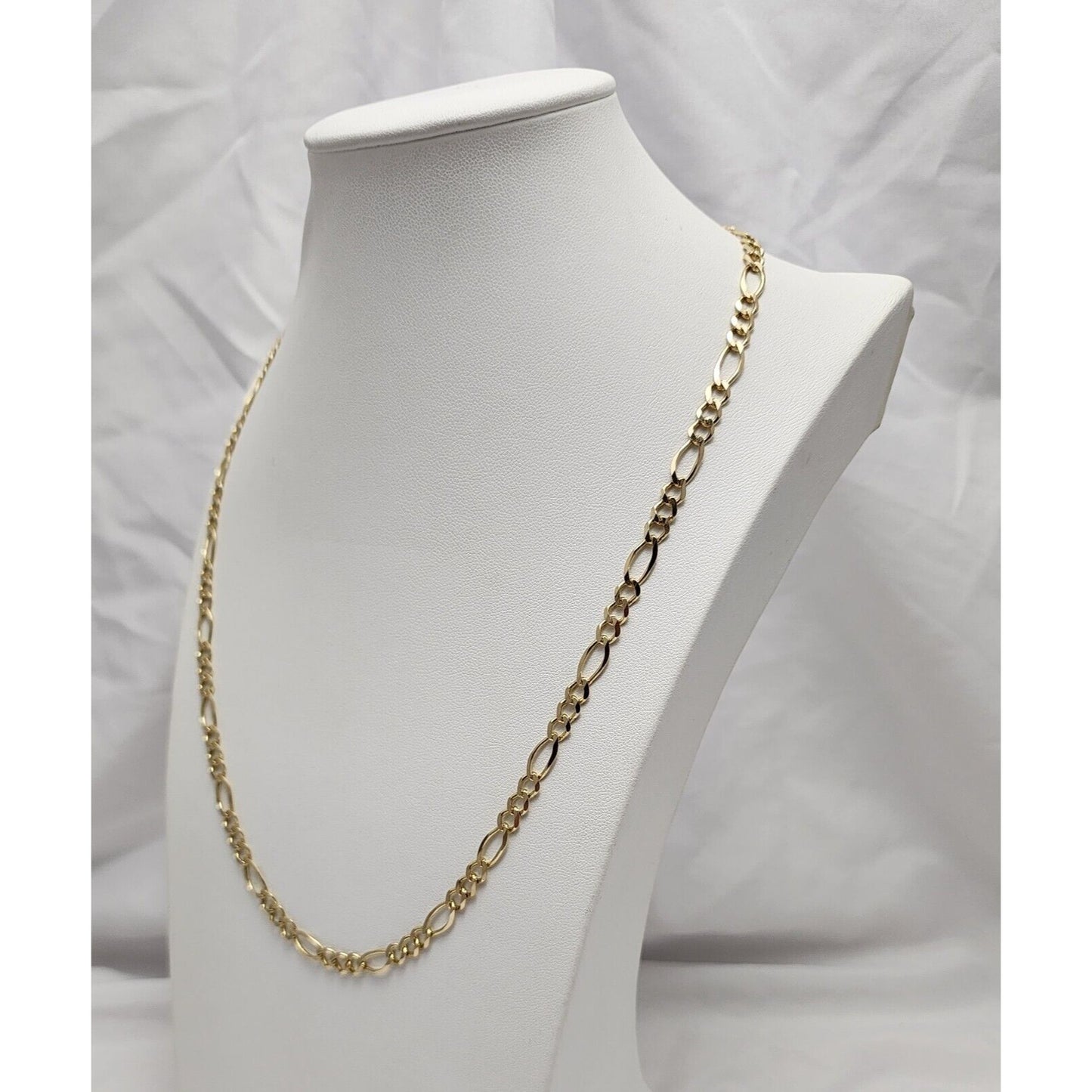 14K Yellow Gold Figaro Link Chain Necklace