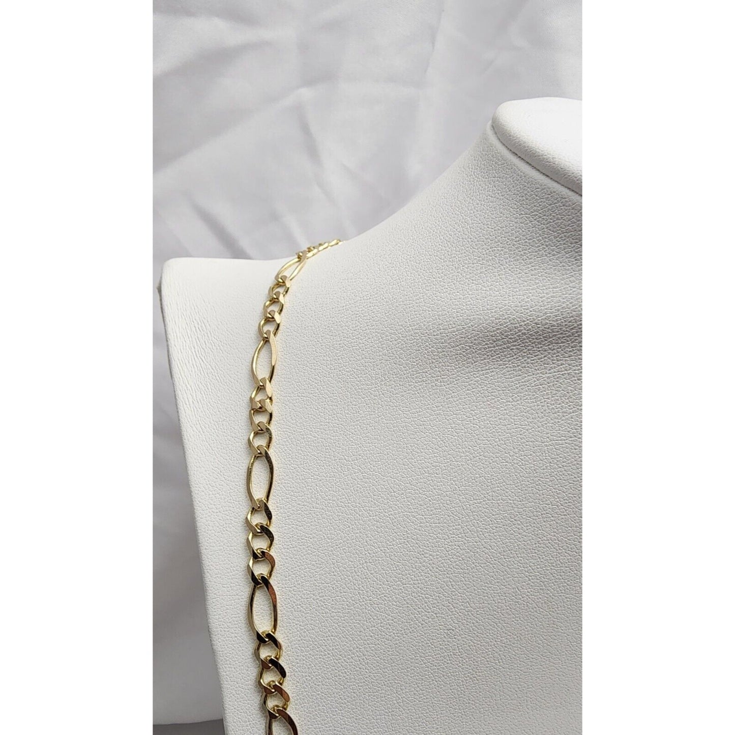 14K Yellow Gold Figaro Link Chain Necklace