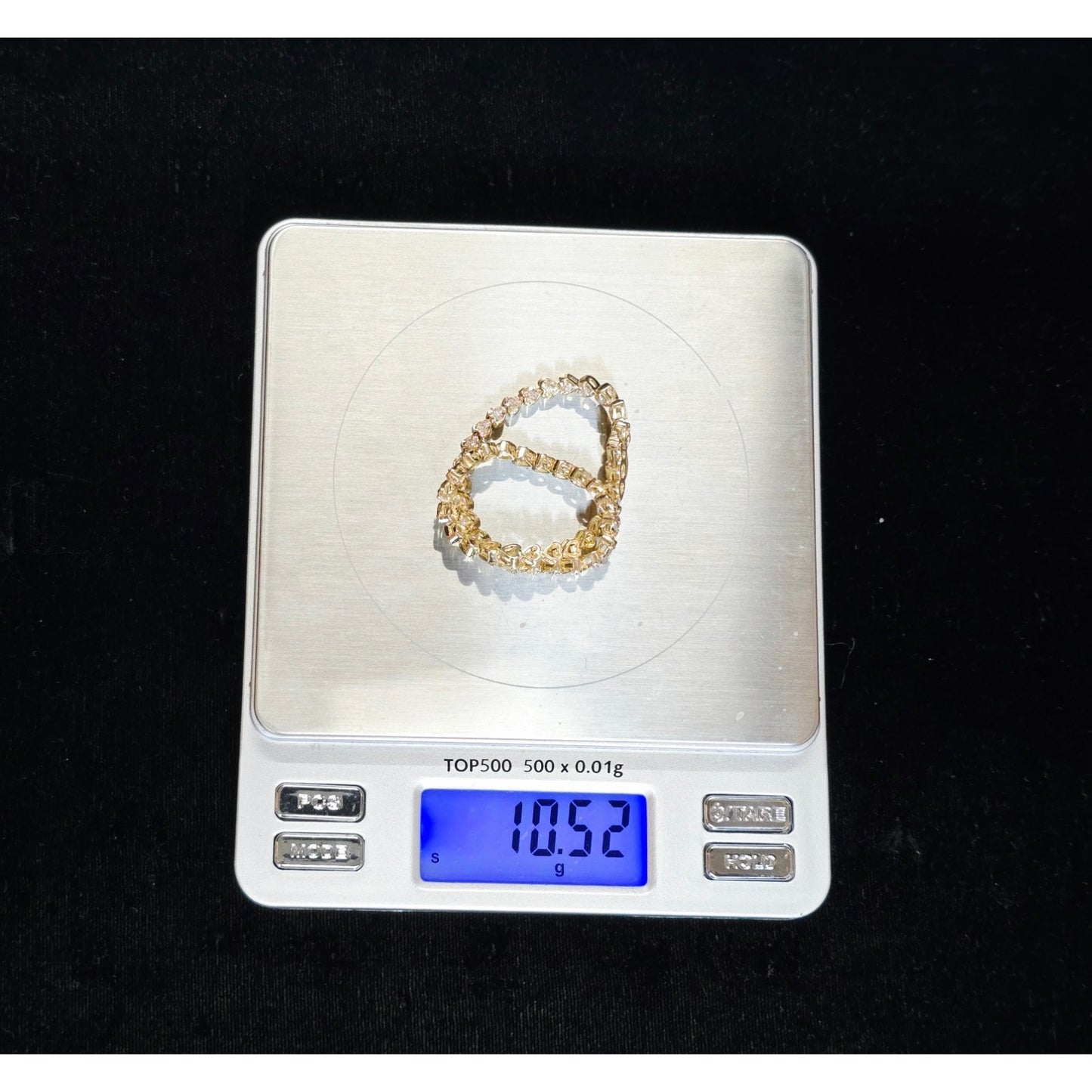 14K Yellow Gold Diamond Tennis Link Bracelet