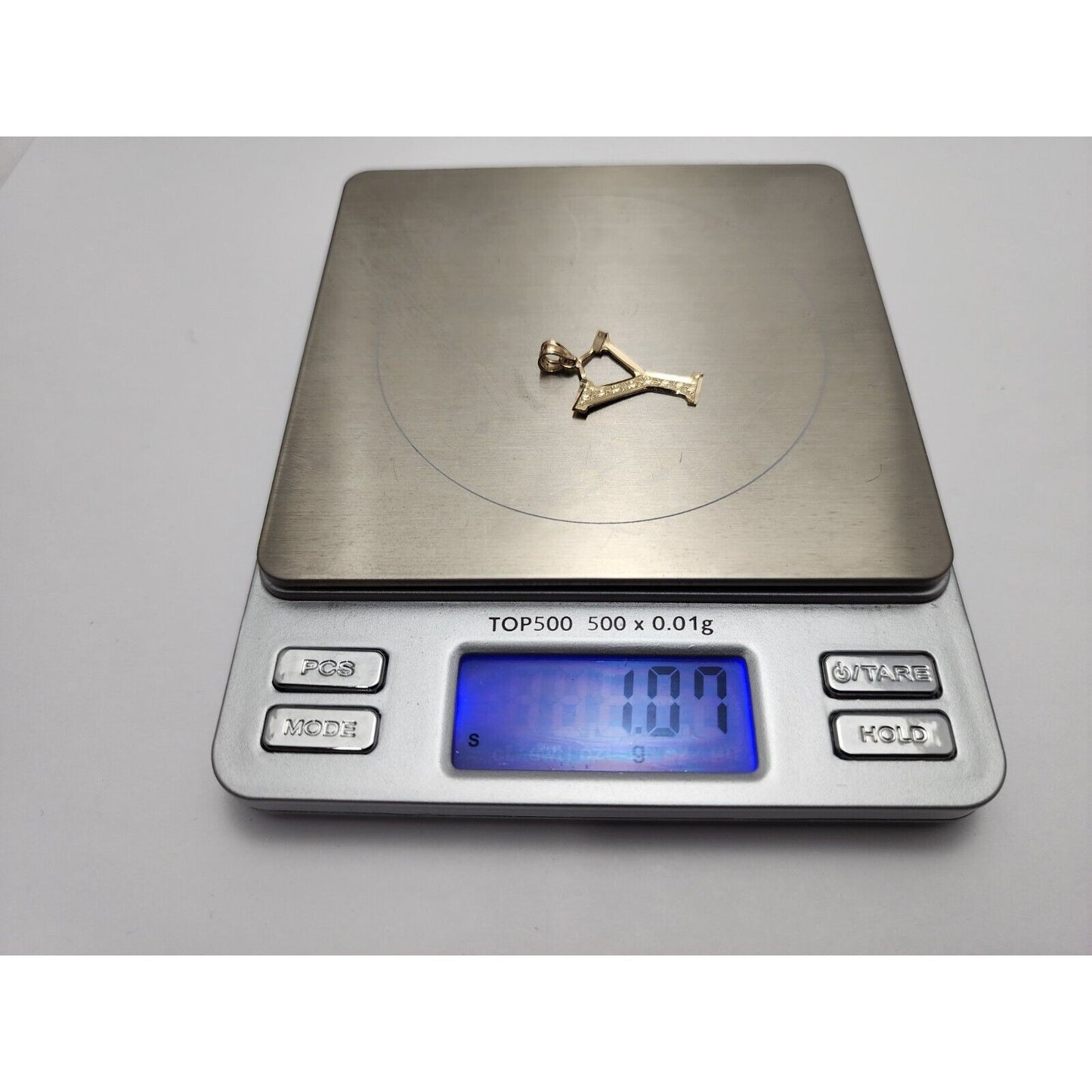 14K Yellow Gold Initial Letter " Y " Charm Pendant