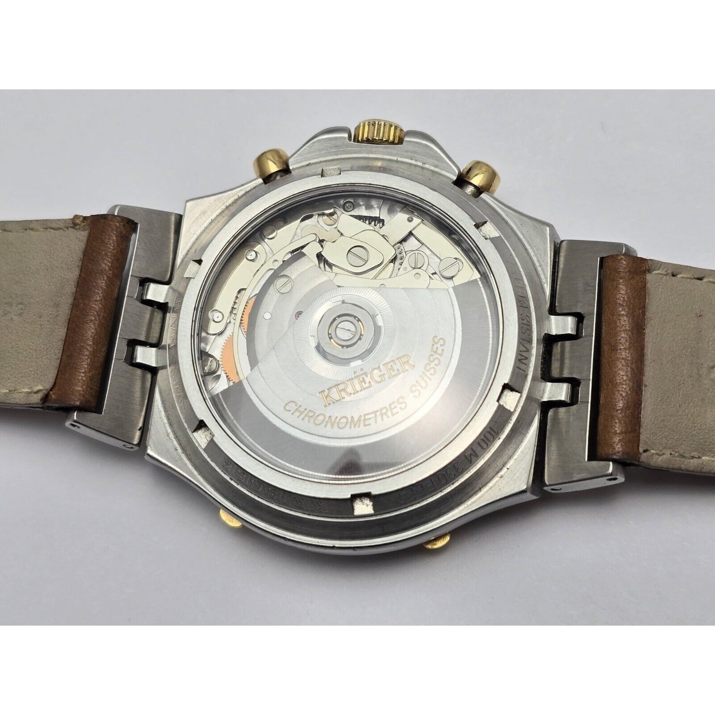 Krieger B929 Chronograph Swiss Watch 18K Two-Tone Limited 17/300 Valjoux 7750