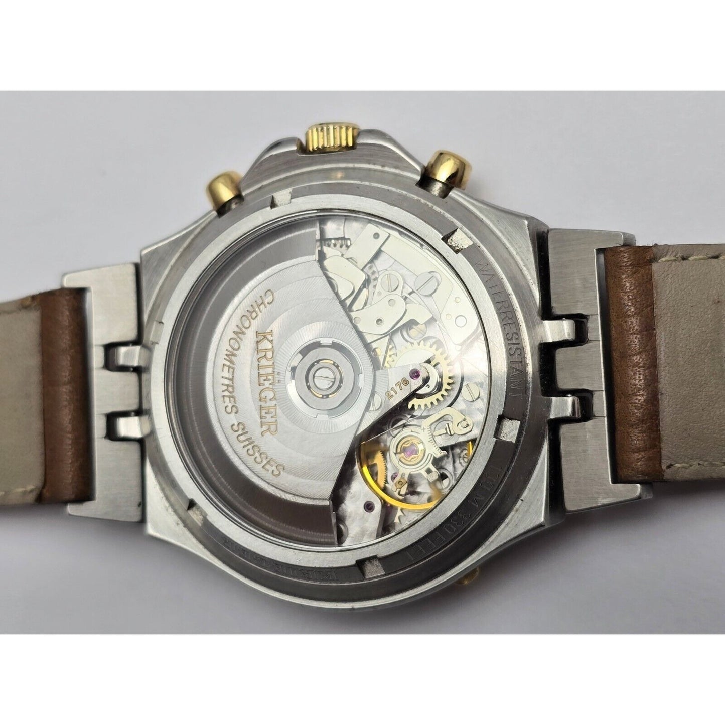 Krieger B929 Chronograph Swiss Watch 18K Two-Tone Limited 17/300 Valjoux 7750