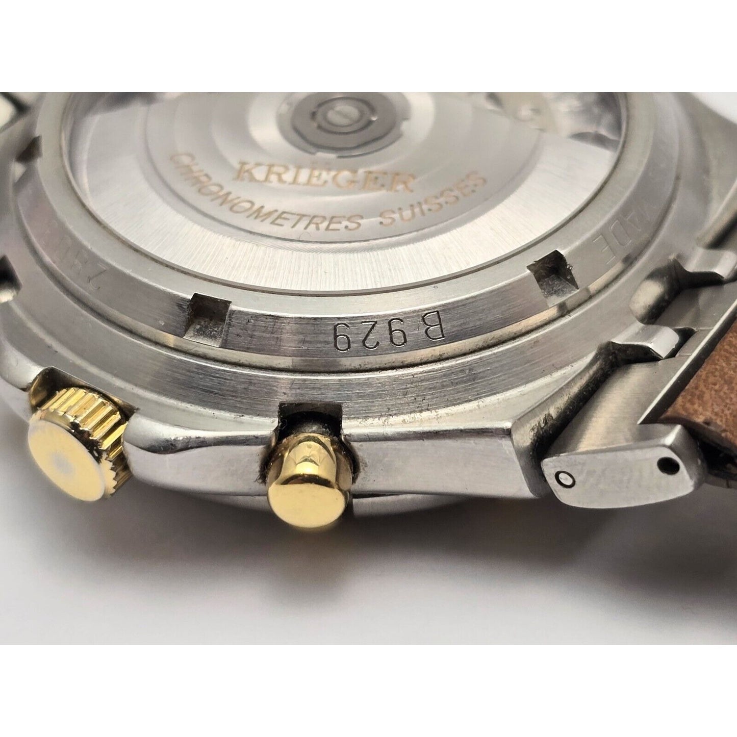 Krieger B929 Chronograph Swiss Watch 18K Two-Tone Limited 17/300 Valjoux 7750