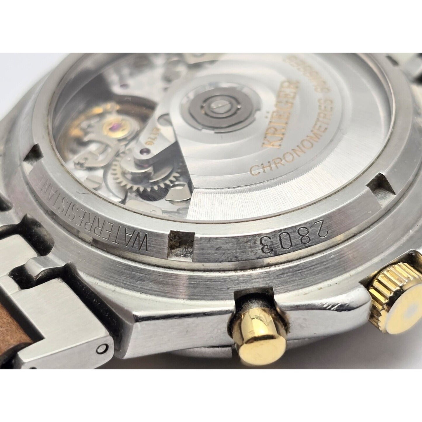 Krieger B929 Chronograph Swiss Watch 18K Two-Tone Limited 17/300 Valjoux 7750