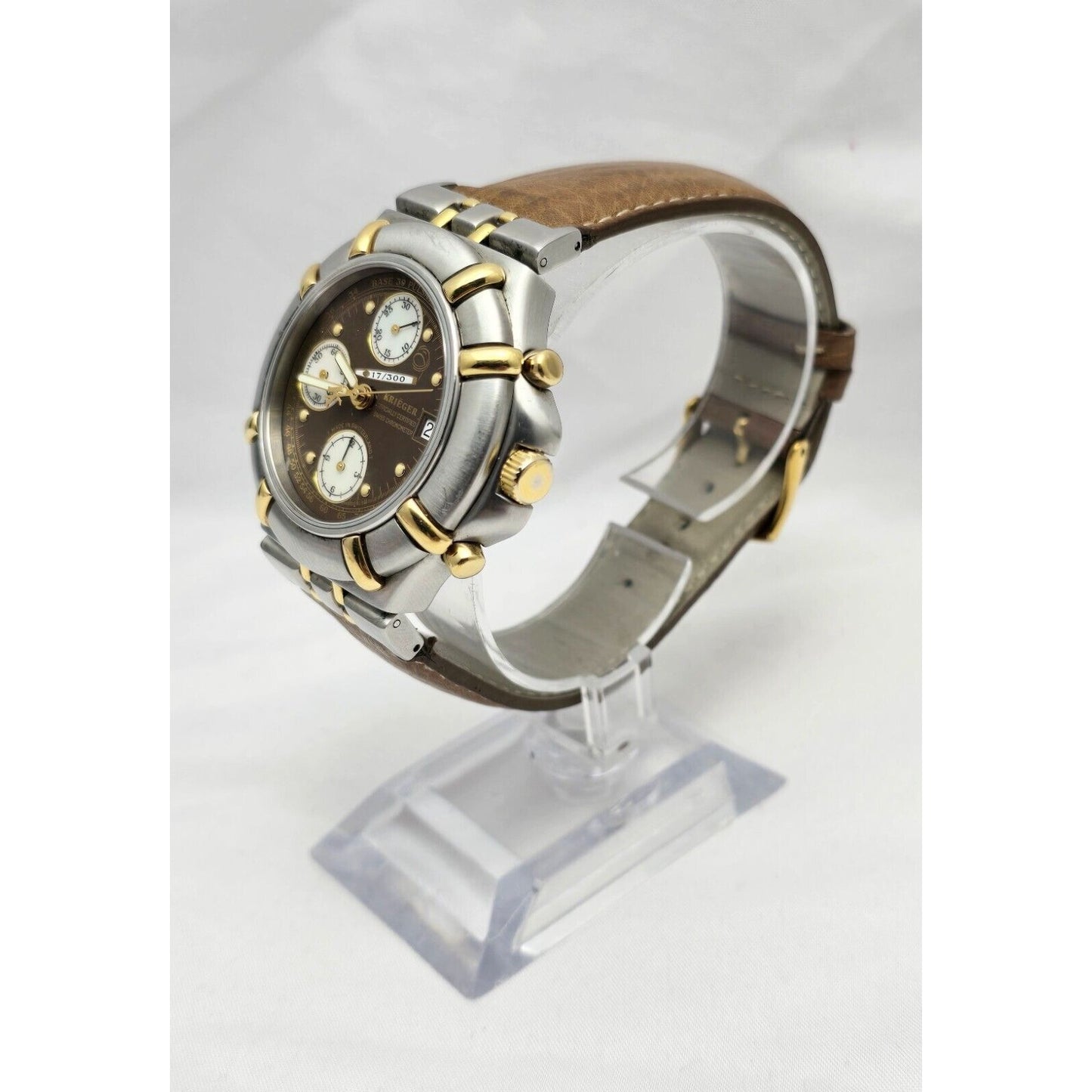 Krieger B929 Chronograph Swiss Watch 18K Two-Tone Limited 17/300 Valjoux 7750