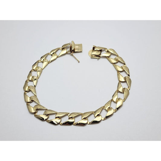 14K Yellow Gold Cuban Link Chain Bracelet