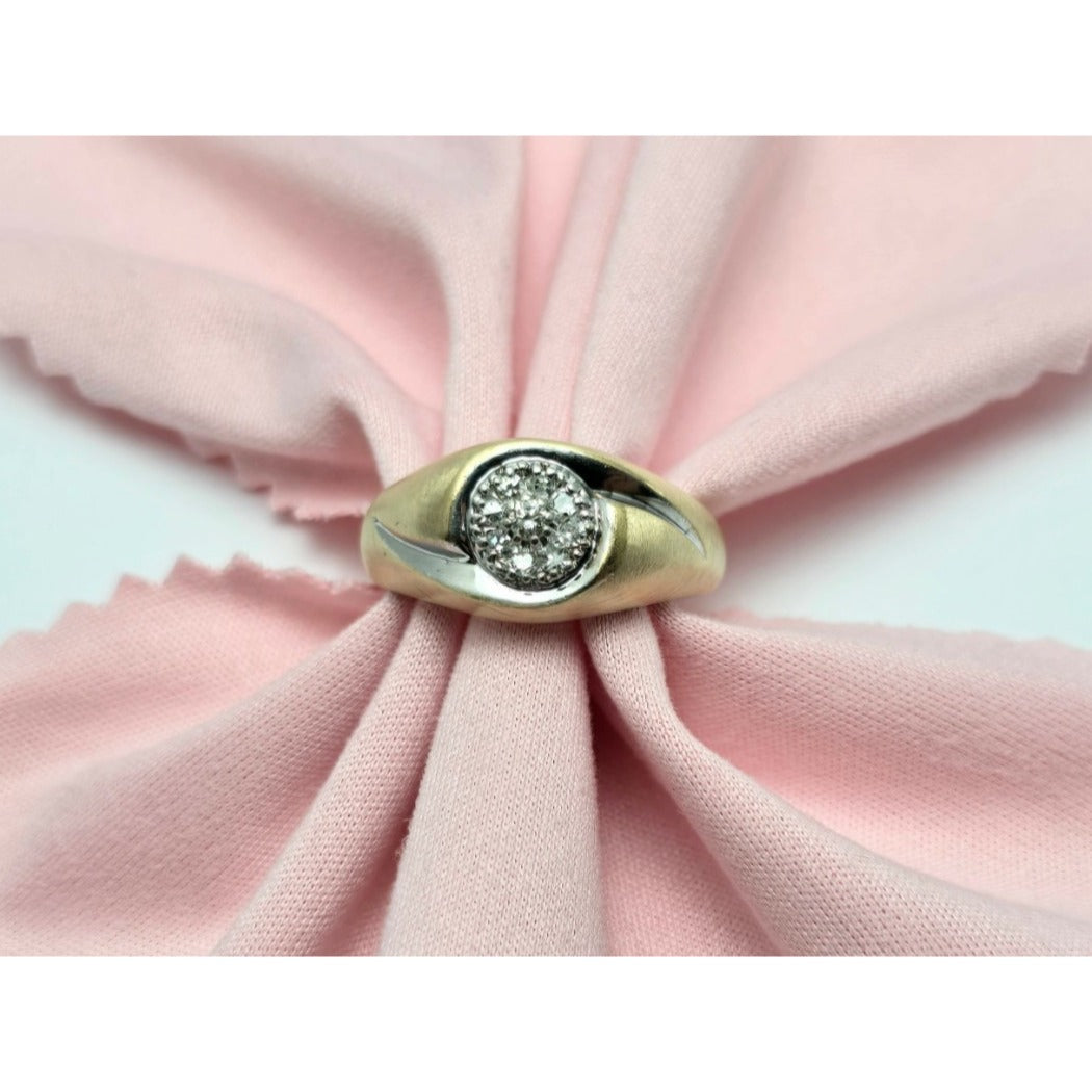 10K Two Tone Gold Diamond Ring