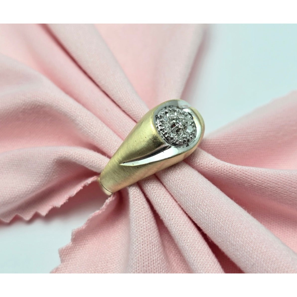 10K Two Tone Gold Diamond Ring