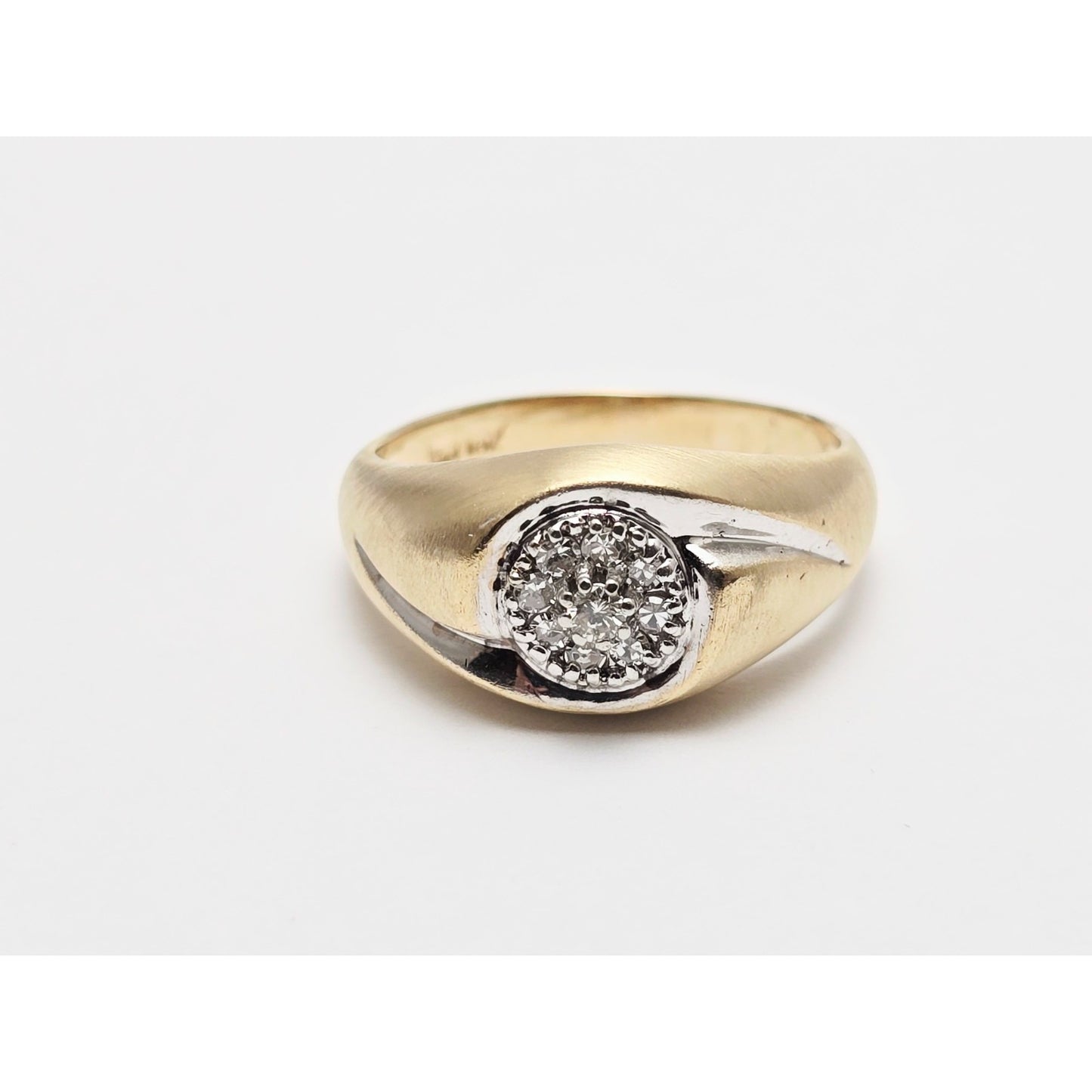 10K Two Tone Gold Diamond Ring