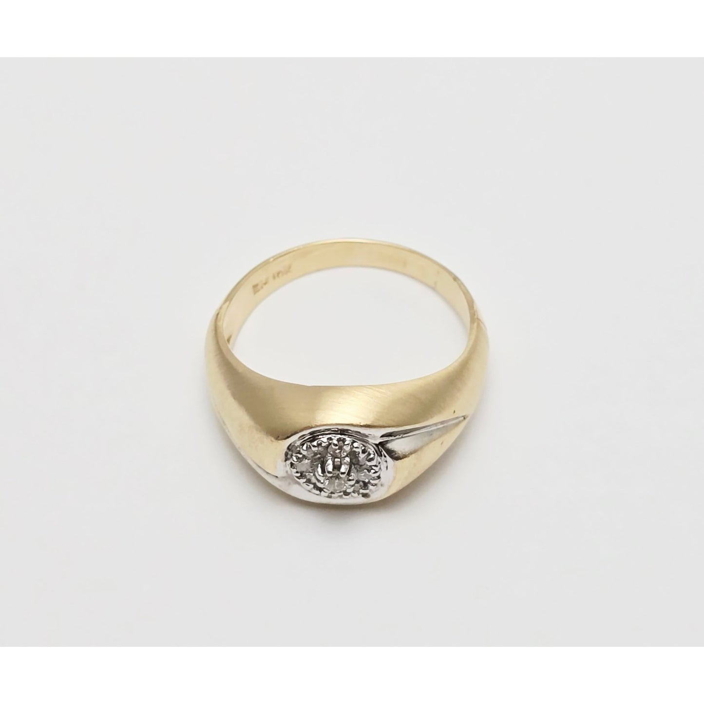 10K Two Tone Gold Diamond Ring