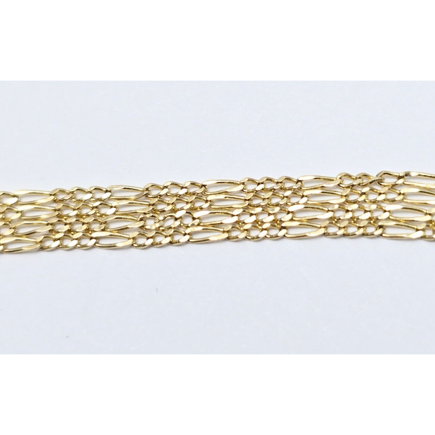 Thin 14K Yellow Gold Figaro Link Chain Necklace