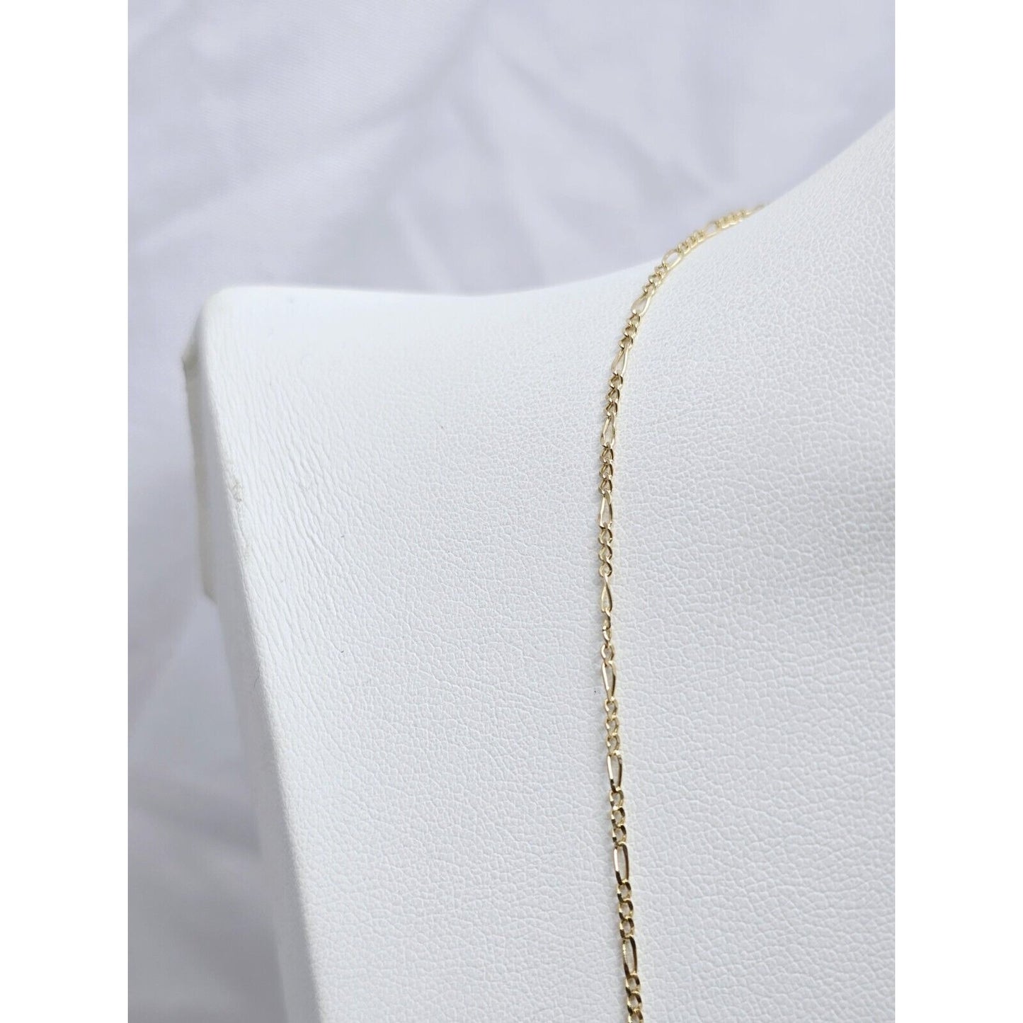Thin 14K Yellow Gold Figaro Link Chain Necklace