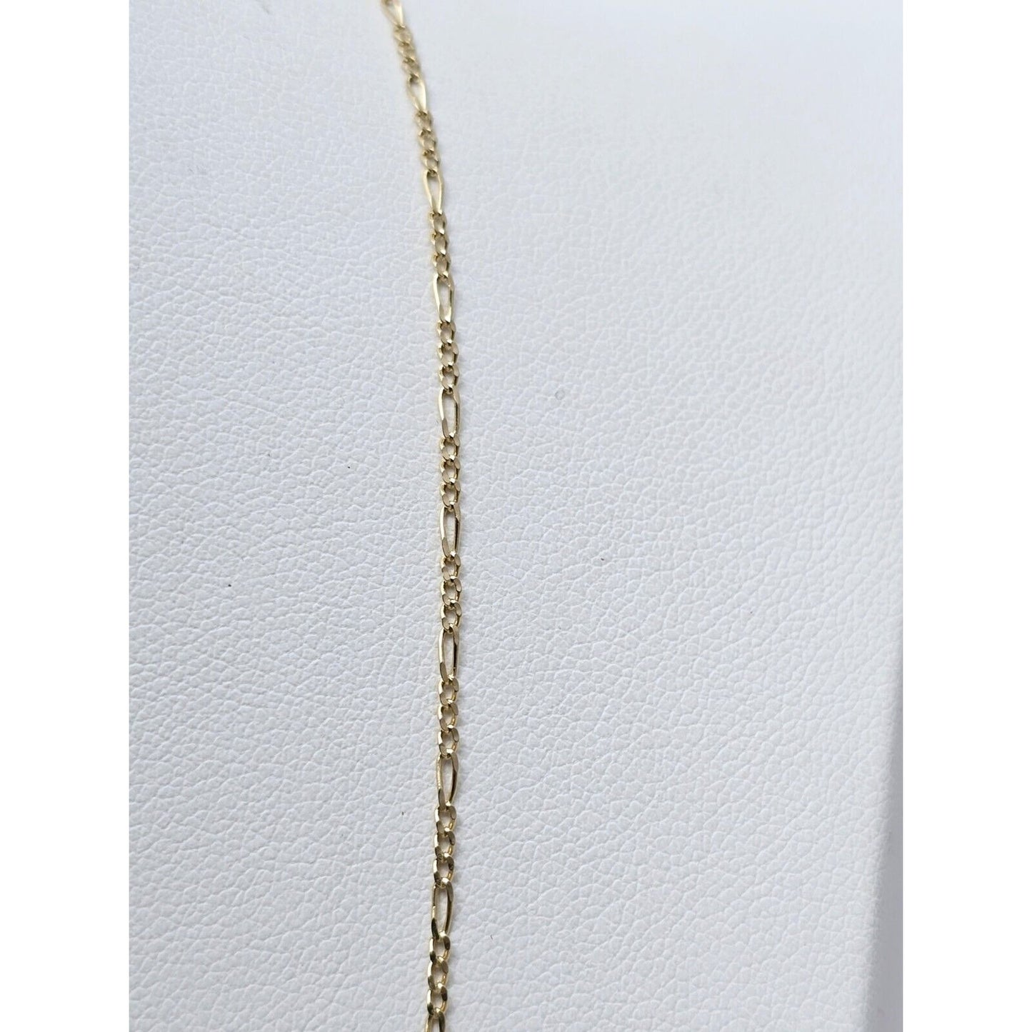Thin 14K Yellow Gold Figaro Link Chain Necklace