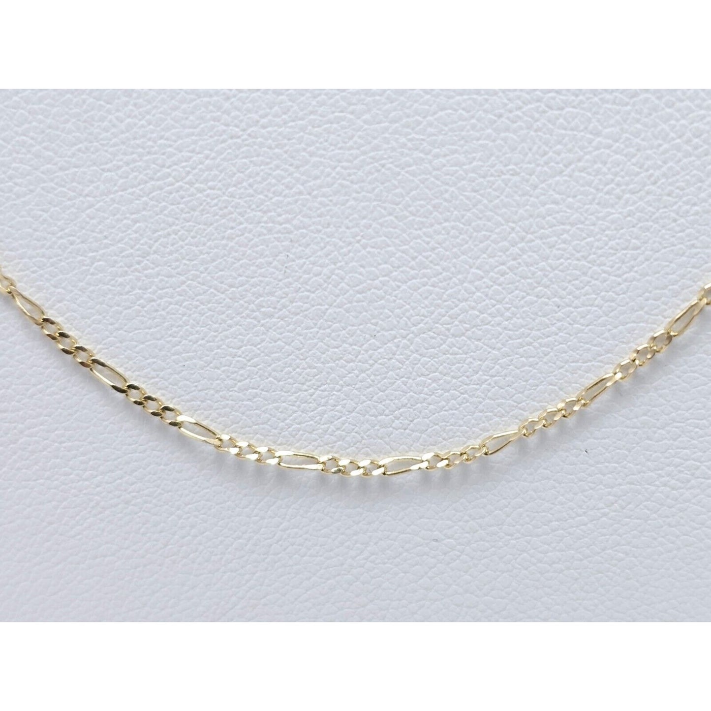 Thin 14K Yellow Gold Figaro Link Chain Necklace