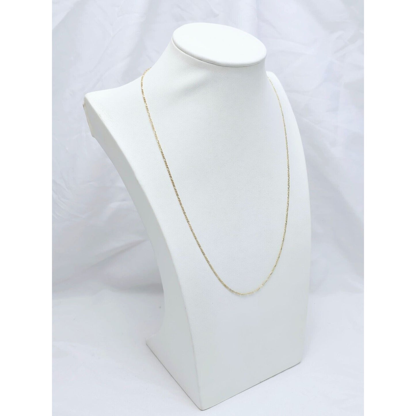 Thin 14K Yellow Gold Figaro Link Chain Necklace