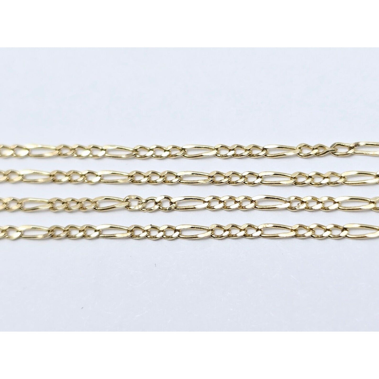 Thin 14K Yellow Gold Figaro Link Chain Necklace
