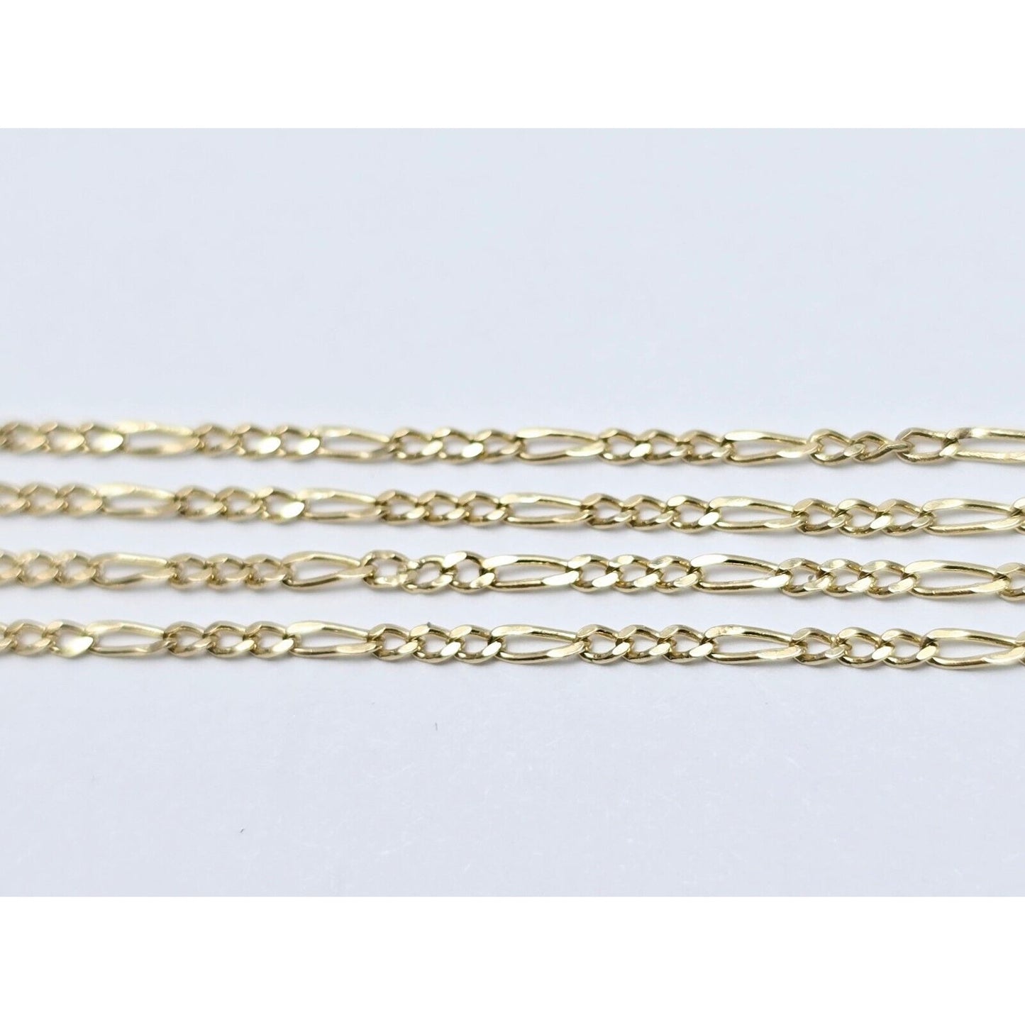 Thin 14K Yellow Gold Figaro Link Chain Necklace
