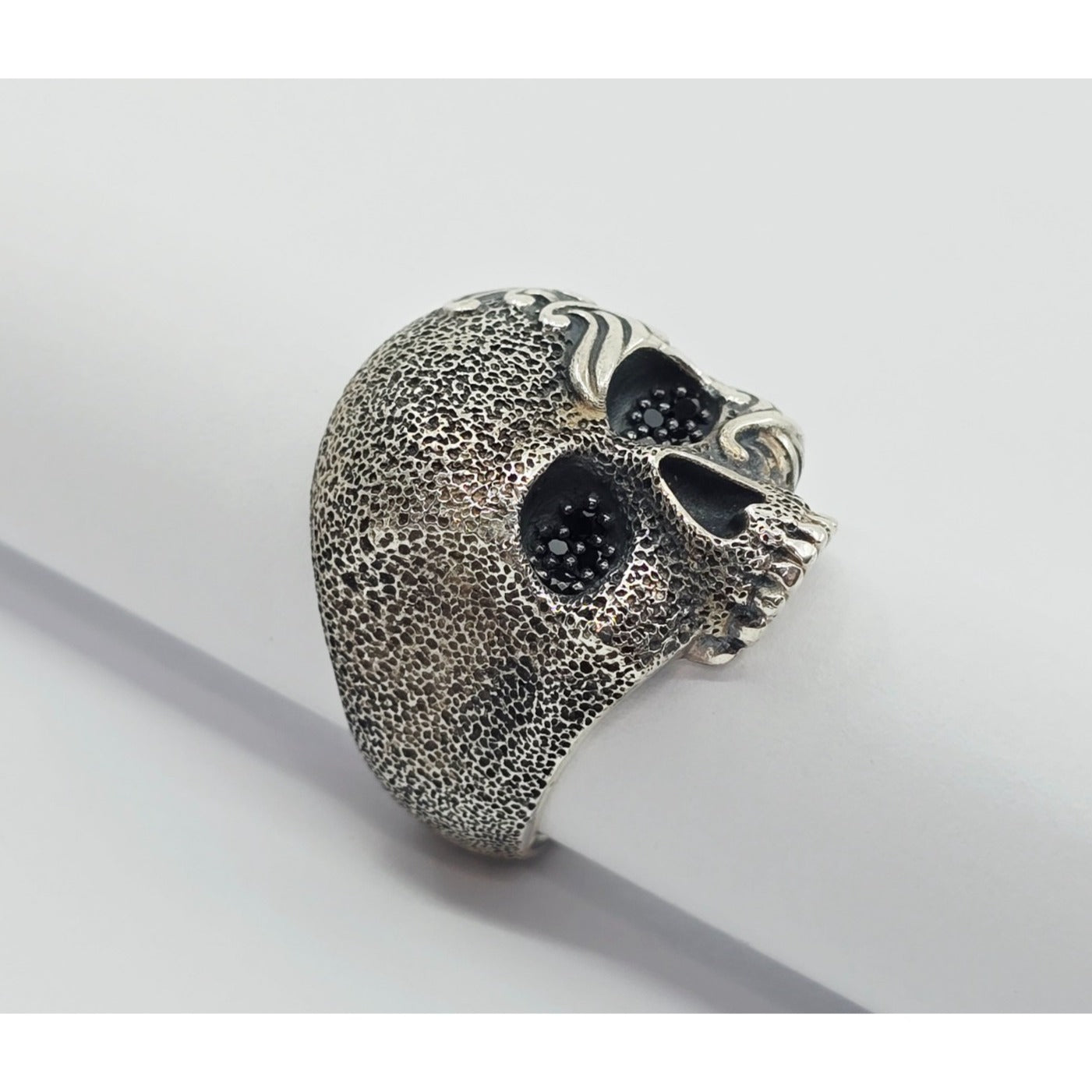 David Yurman Black Diamond Skull Wave Ring 925 Sterling Silver Waves Collection