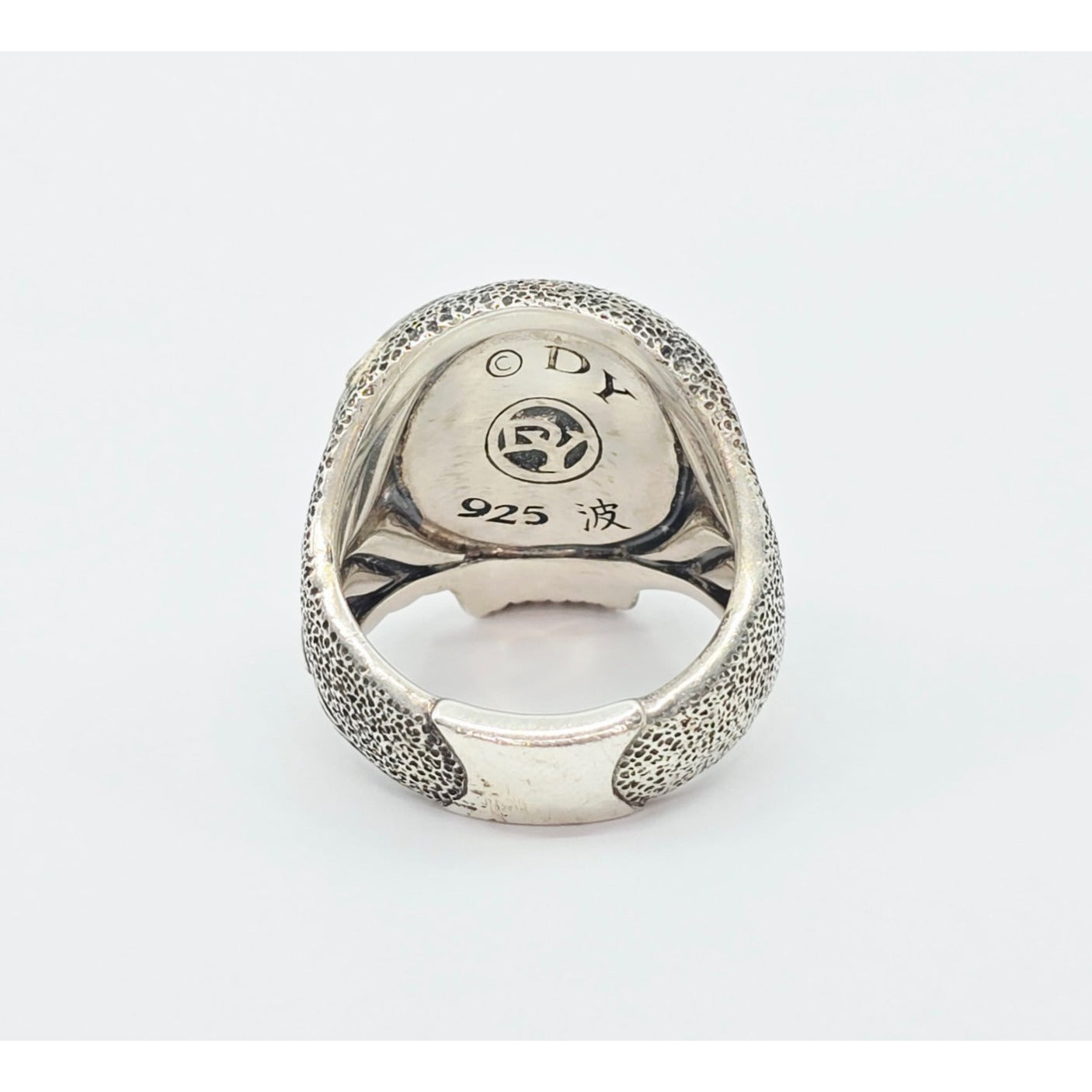 David Yurman Black Diamond Skull Wave Ring 925 Sterling Silver Waves Collection
