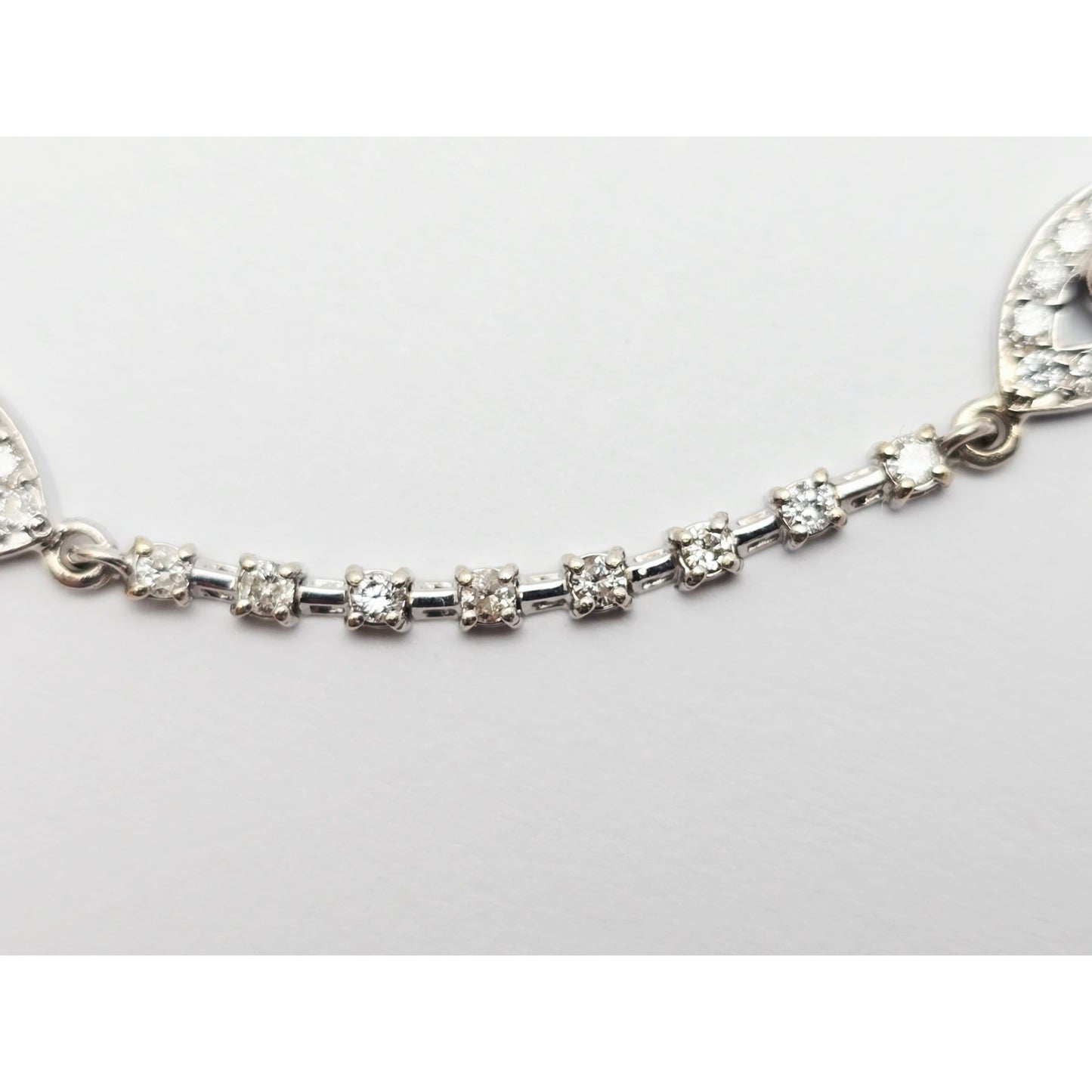 18K & 14K White Gold Evil Eye Diamond & Sapphire Tennis Link Bracelet