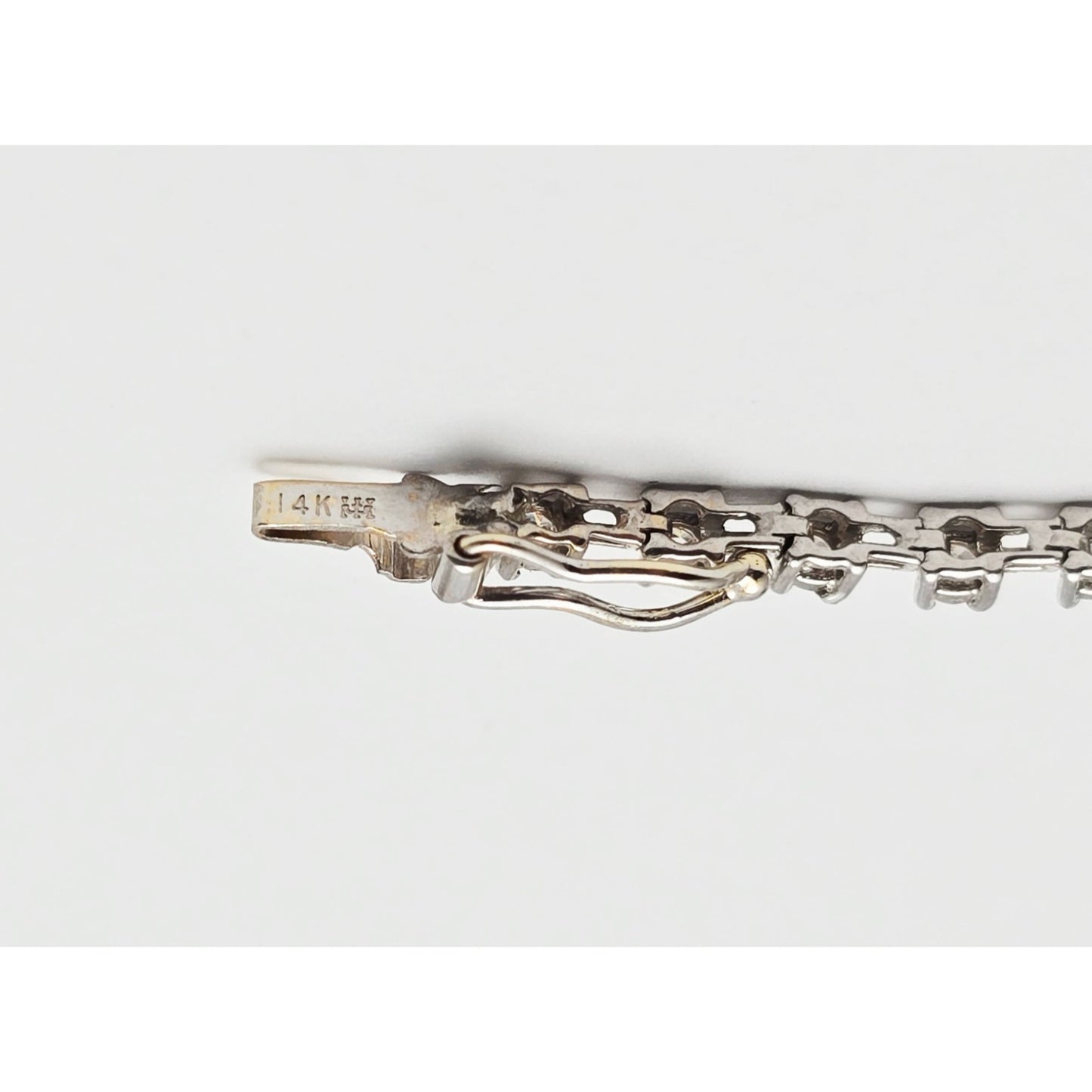18K & 14K White Gold Evil Eye Diamond & Sapphire Tennis Link Bracelet
