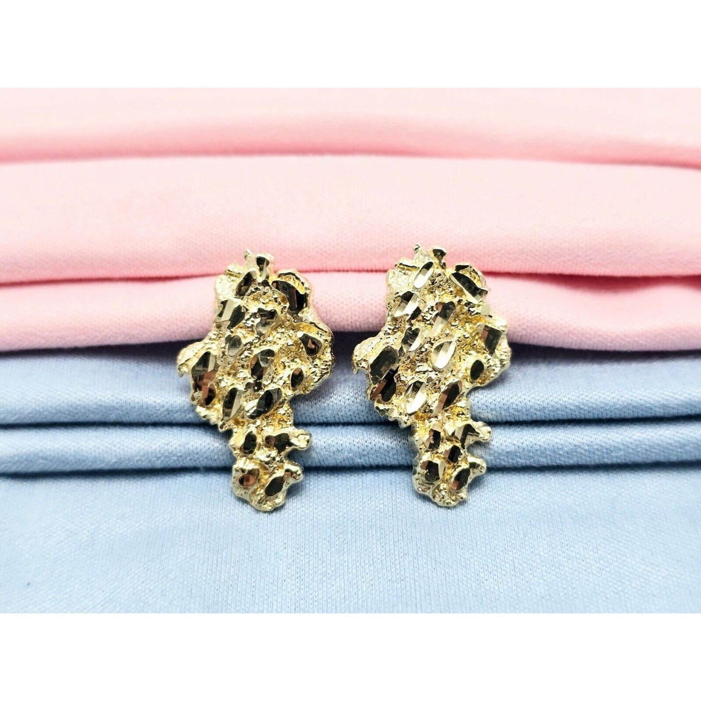 10K Yellow Gold Nugget Stud Earrings