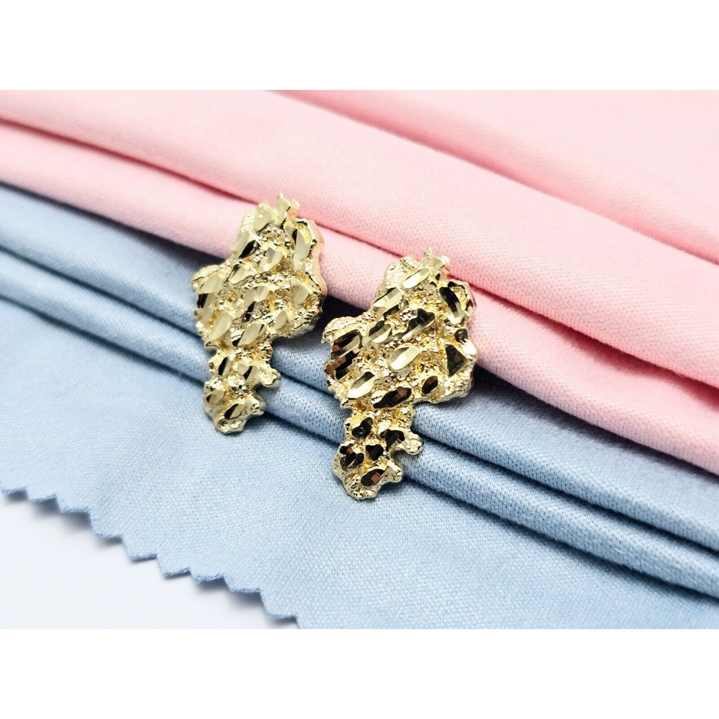 10K Yellow Gold Nugget Stud Earrings