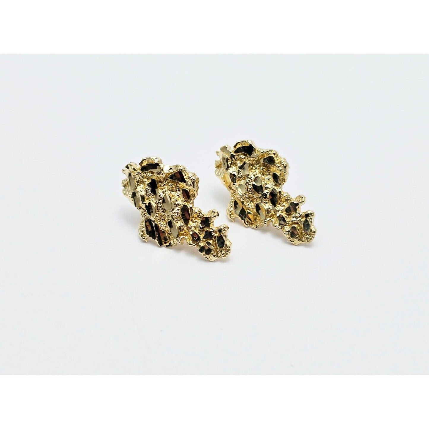 10K Yellow Gold Nugget Stud Earrings