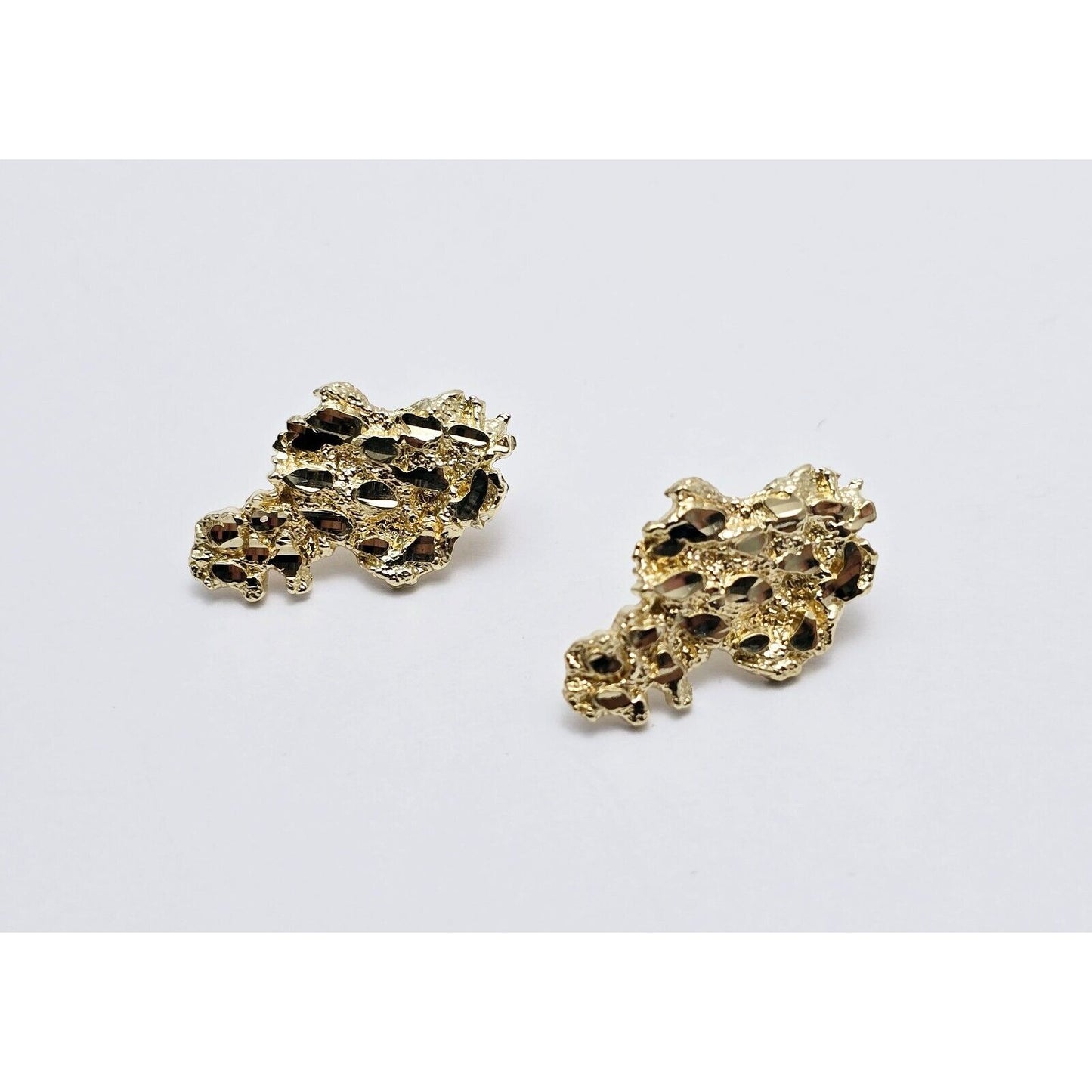 10K Yellow Gold Nugget Stud Earrings