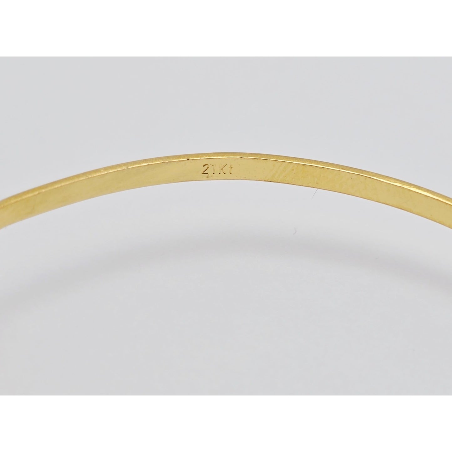 21K Yellow Gold Resizable Filigree Turquoise Bangle Bracelet