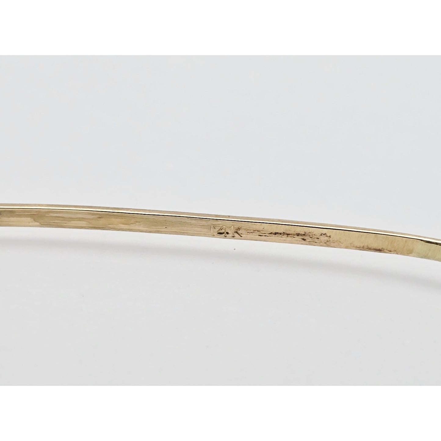 14K Yellow Gold Floral Engraved Bangle Bracelet