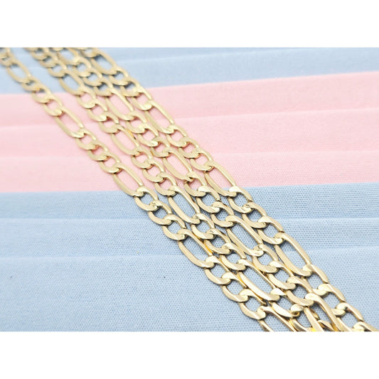 14K Yellow Gold Figaro Link Chain Necklace