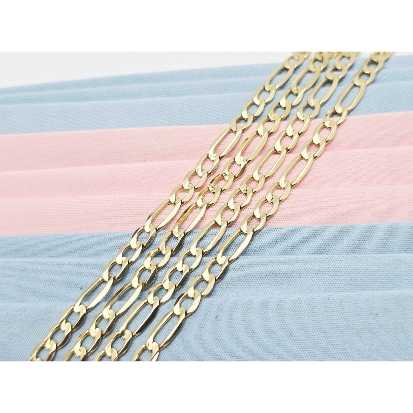 14K Yellow Gold Figaro Link Chain Necklace