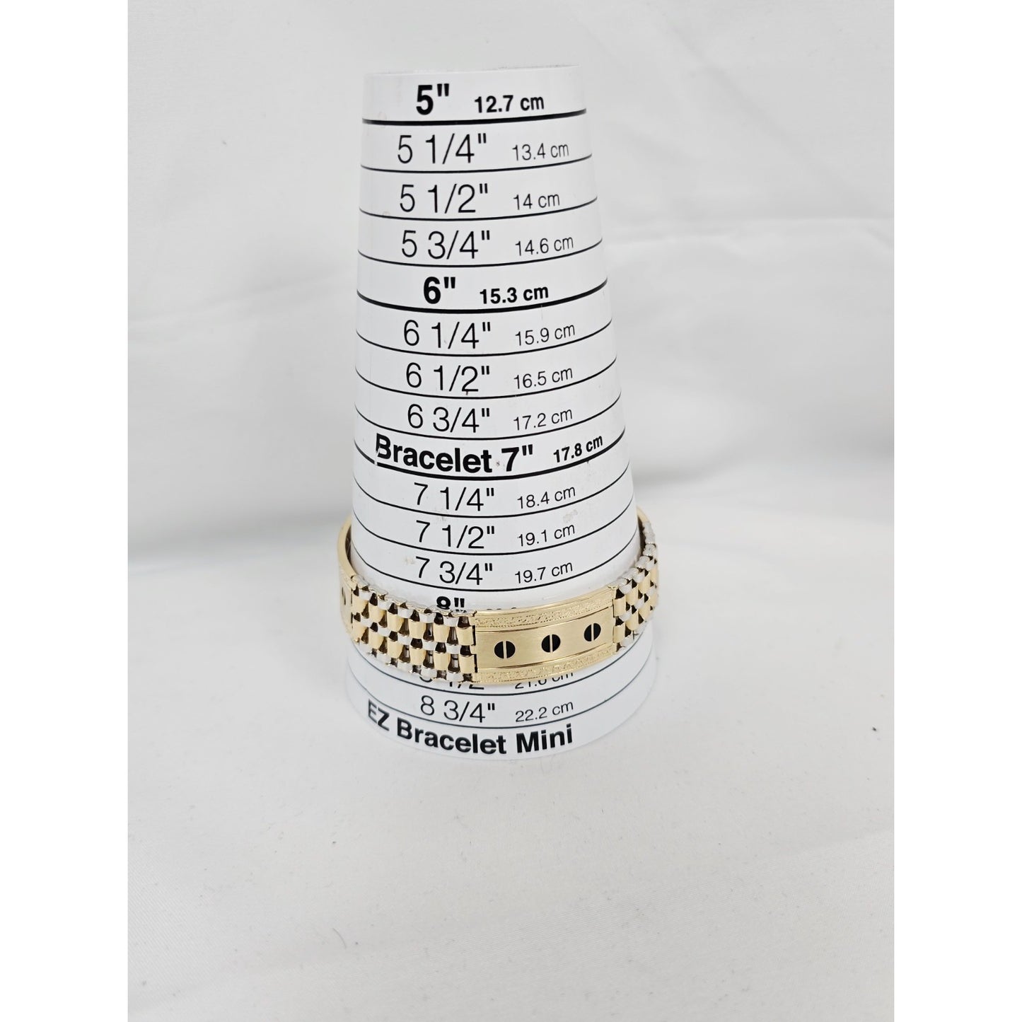 14K Two Tone Gold Rolex Style Enamel Link Bracelet