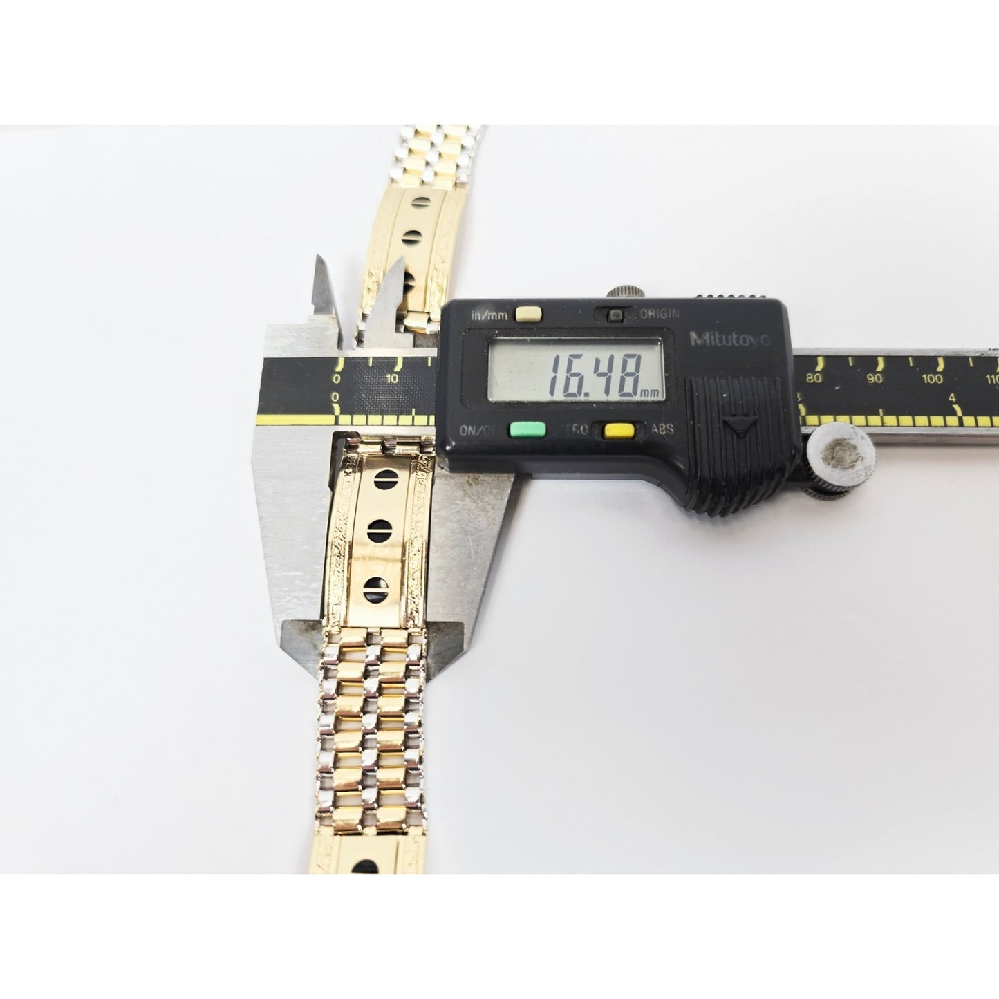 14K Two Tone Gold Rolex Style Enamel Link Bracelet