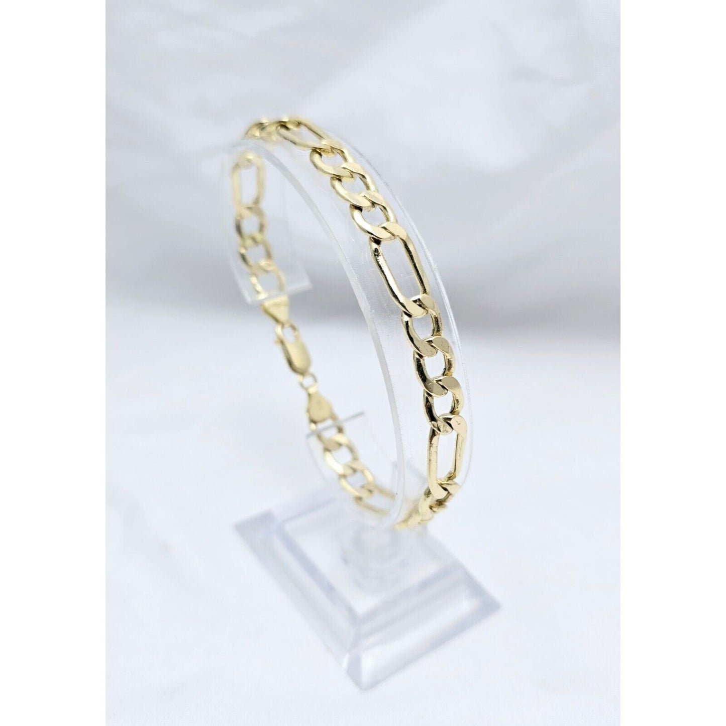 14K Yellow Gold Polished Figaro Link Bracelet