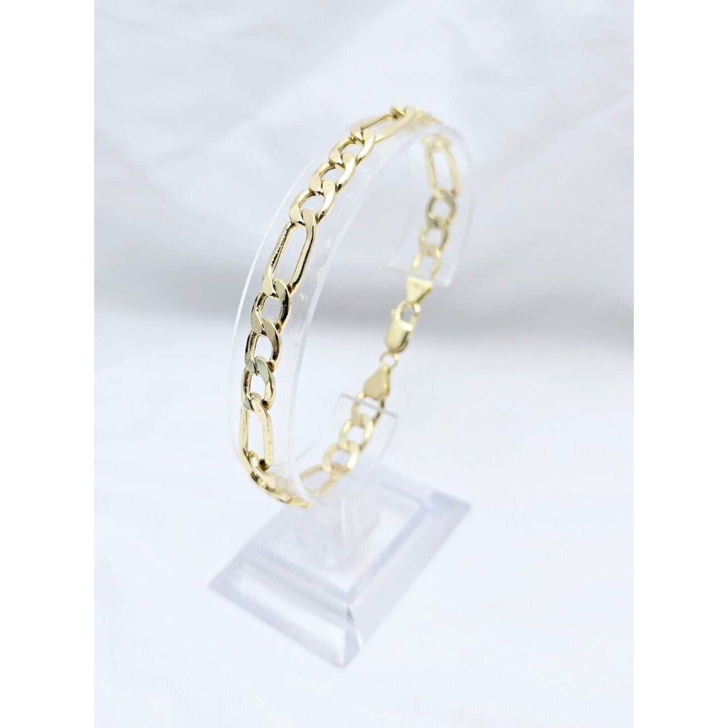 14K Yellow Gold Polished Figaro Link Bracelet