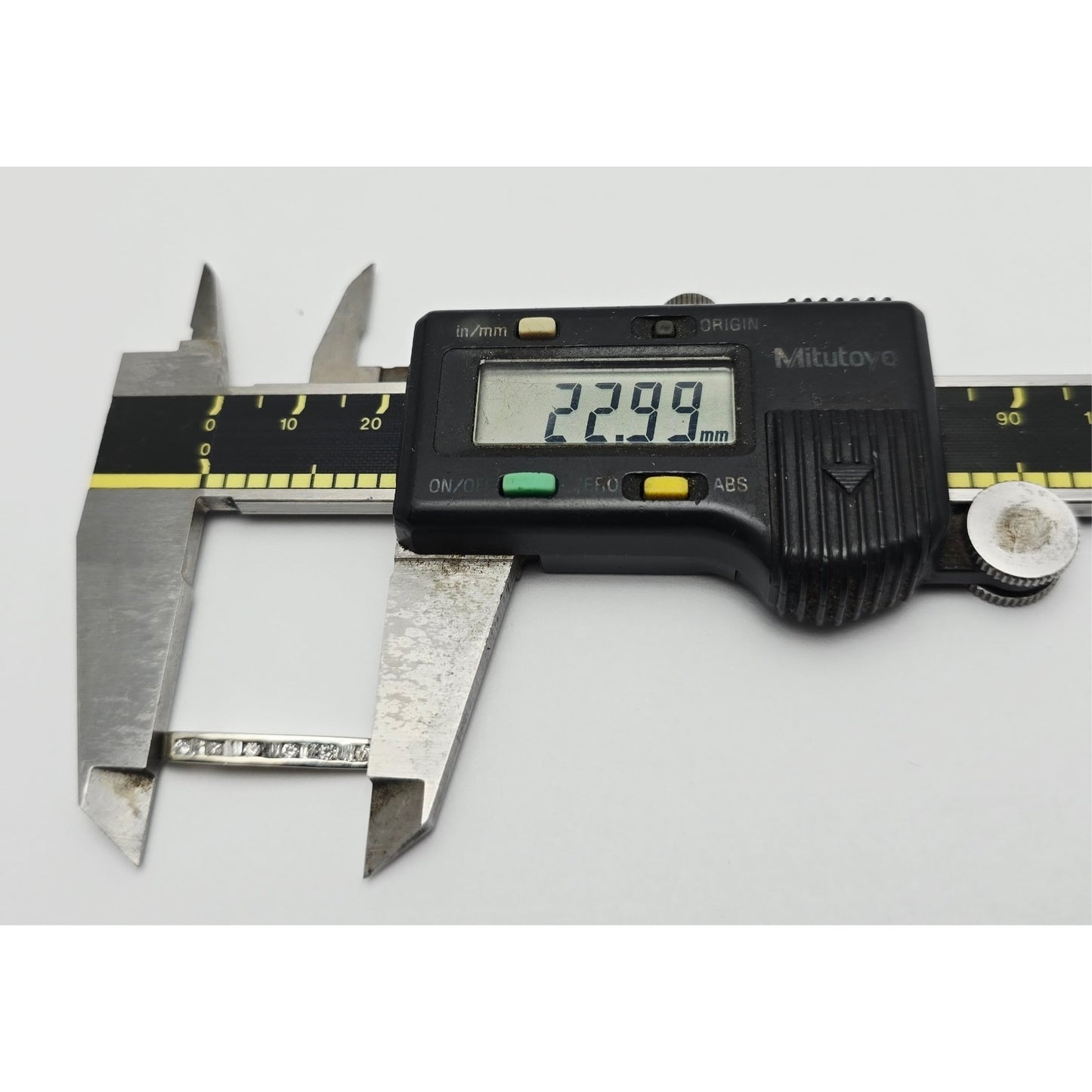 10K White Gold Baguette & Round Diamond Drop Dangle Charm Pendant