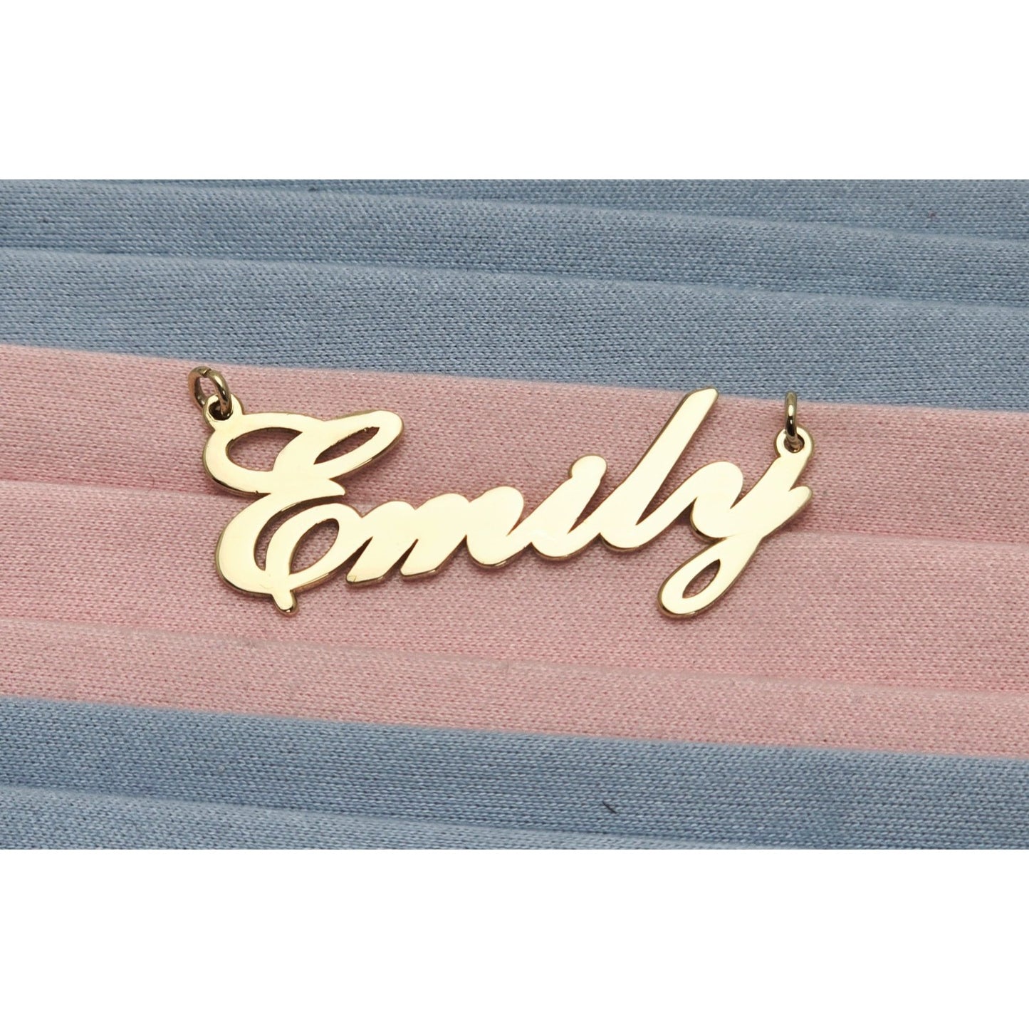14K Yellow Gold Name Initial " Emily " Charm Pendant