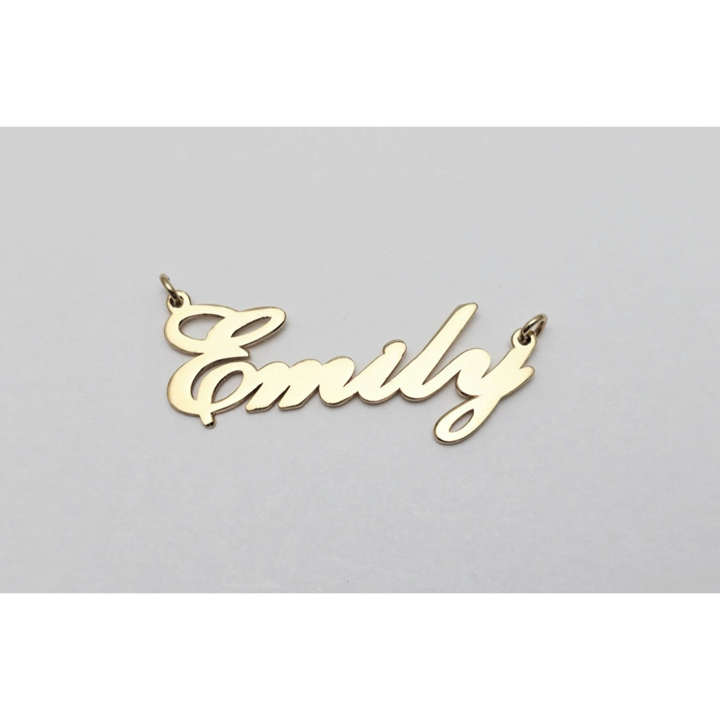 14K Yellow Gold Name Initial " Emily " Charm Pendant