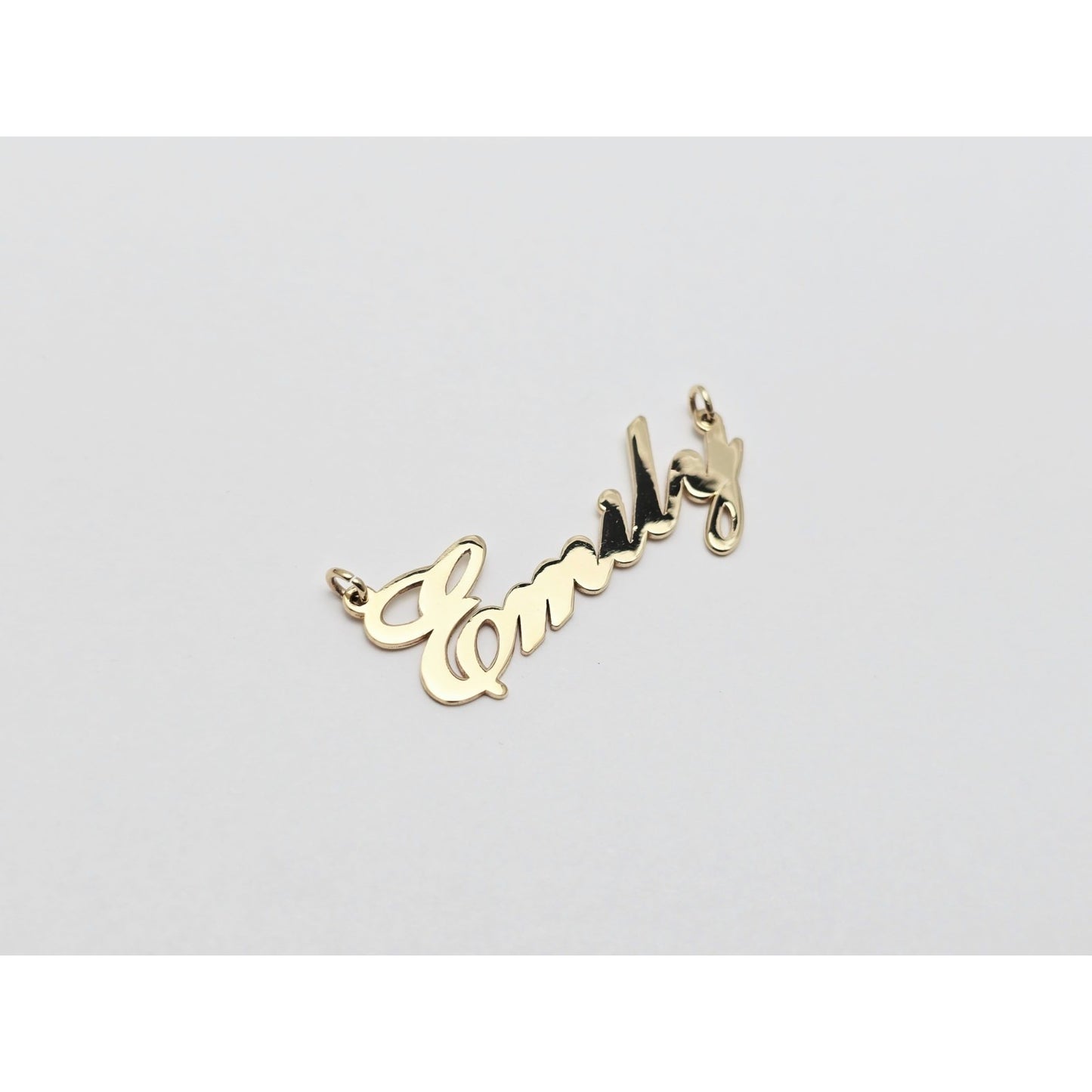 14K Yellow Gold Name Initial " Emily " Charm Pendant