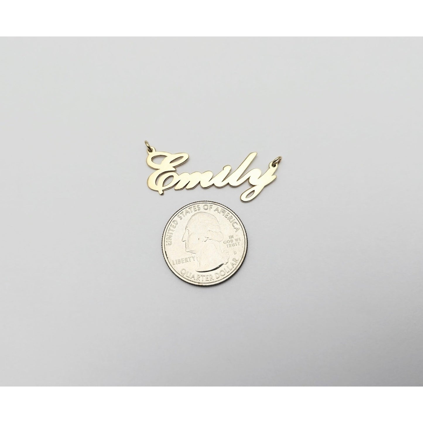 14K Yellow Gold Name Initial " Emily " Charm Pendant