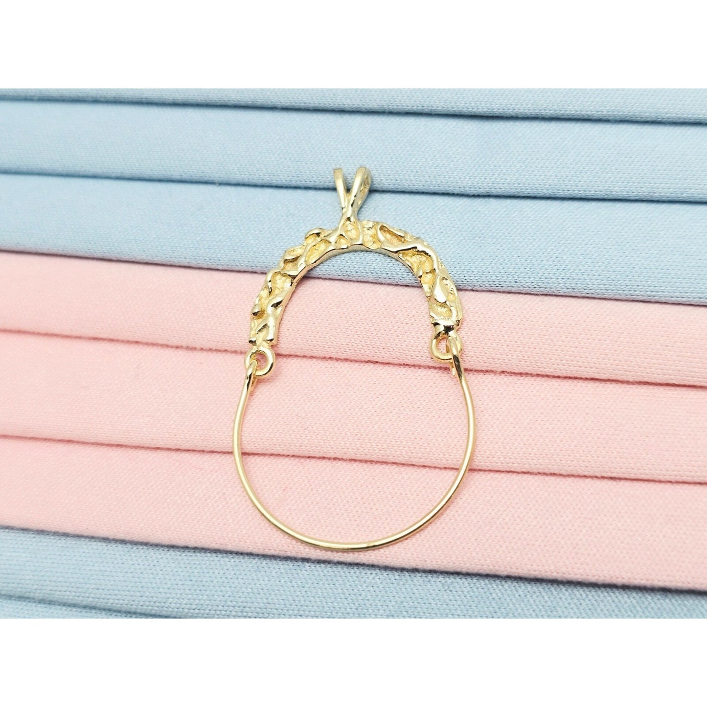 14K Yellow Gold Charm Holder Charm Pendant