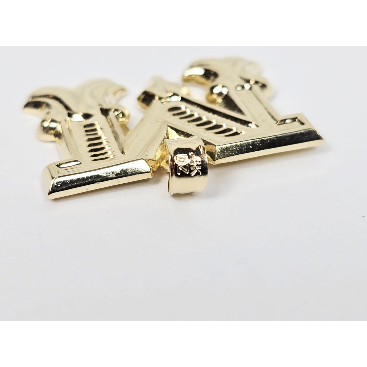 14K Yellow Gold Initial Letter " M " Charm Pendant