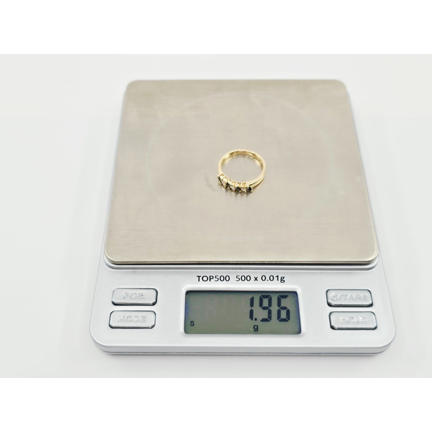 14K Yellow Gold Blue Spinel & Diamond Ring