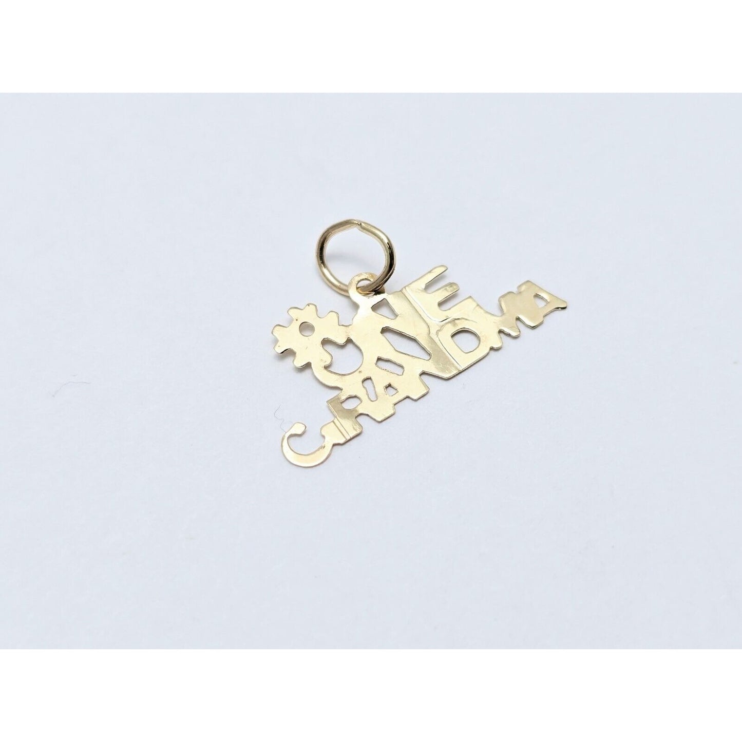 14K Yellow Gold Initial "#One Grandma" Charm Pendant
