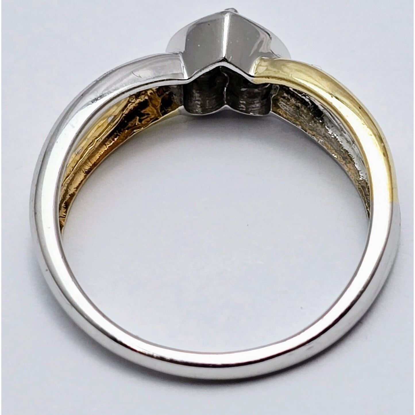 14K Two Tone Gold Diamond Heart Ring