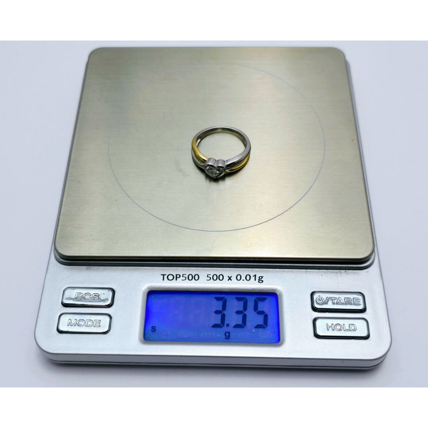 14K Two Tone Gold Diamond Heart Ring